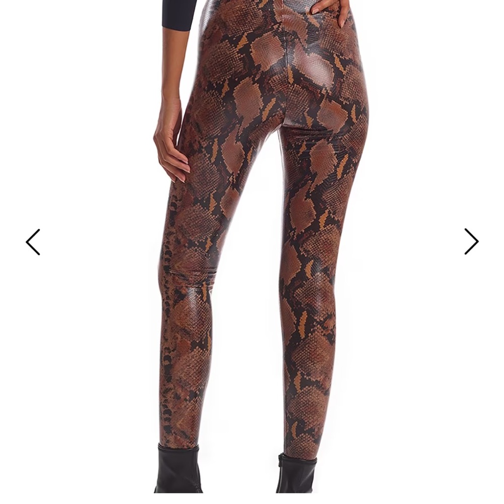 Commando Faux Leather Control Smoothing Legging, Tawny Python - Picture 4 of 8